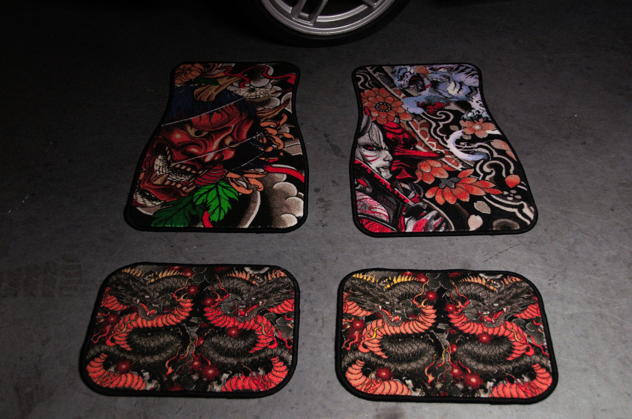 Oni Mask x Snake: Japanese Tattoo Style | Floor Mats!