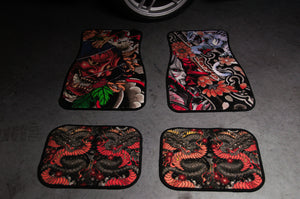 Oni Mask x Snake: Japanese Tattoo Style | Floor Mats!