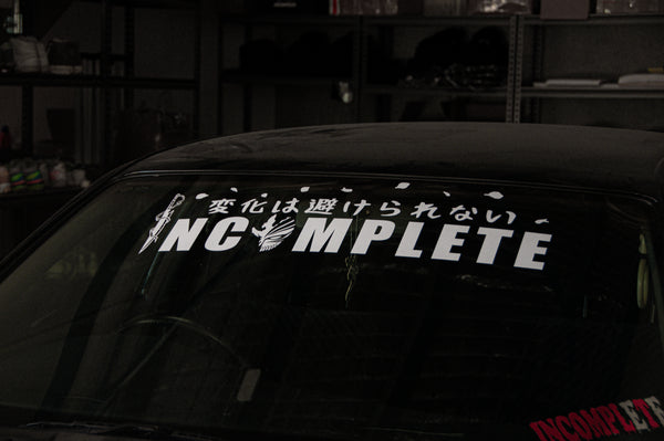 Hollow Form Incomplete!! | Car Window Banner - Matte White