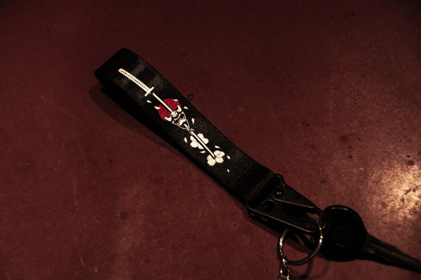 Oni Mask Sword x Cherry Blossoms | Carabiner Keychain