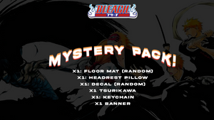 Unleash excitement with the Bleach Mega Mystery! Anime Bundle Pack from Incompletegl. This anime-themed set spotlights your favorite characters in dynamic poses and includes exclusive items such as a floor mat, headrest pillow, decal, tsurikawa, keychain, and banner adorned with the iconic "Bleach" logo.