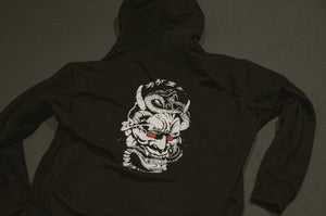 Incompletegl Unisex Snake x Oni Mask - Oversized Hoodie - Black - 360 GSM (Size S, M, L, XL, XXL)