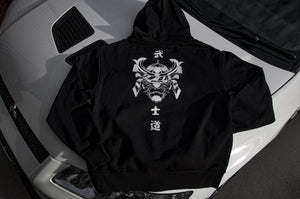 Incompletegl Unisex Minimal Samurai Mask - Oversized Hoodie - Black - 400 GSM (Size S, M, L, XL, XXL)