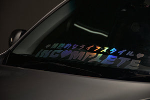 Incompletegl 8BIT Love Heart Car Window Banner - Matte White, Holographic