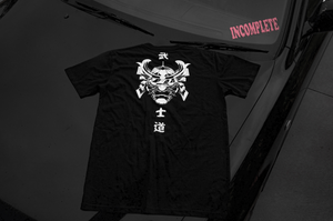 Incompletegl Unisex Minimal Samurai Mask - T-Shirt  - Black - 180 GSM (Size S, M, L, XL, XXL)