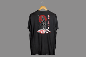 Incompletegl Unisex Undead Samurai "Blood Spilled" - T-Shirt - Black - 180 GSM (Size S, M, L, XL, XXL)