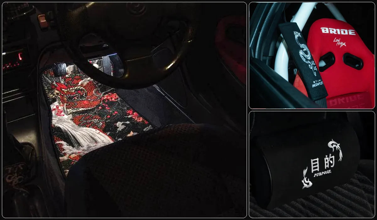 Ryu x Koi driver footwell, seatbelt cushion and headrest