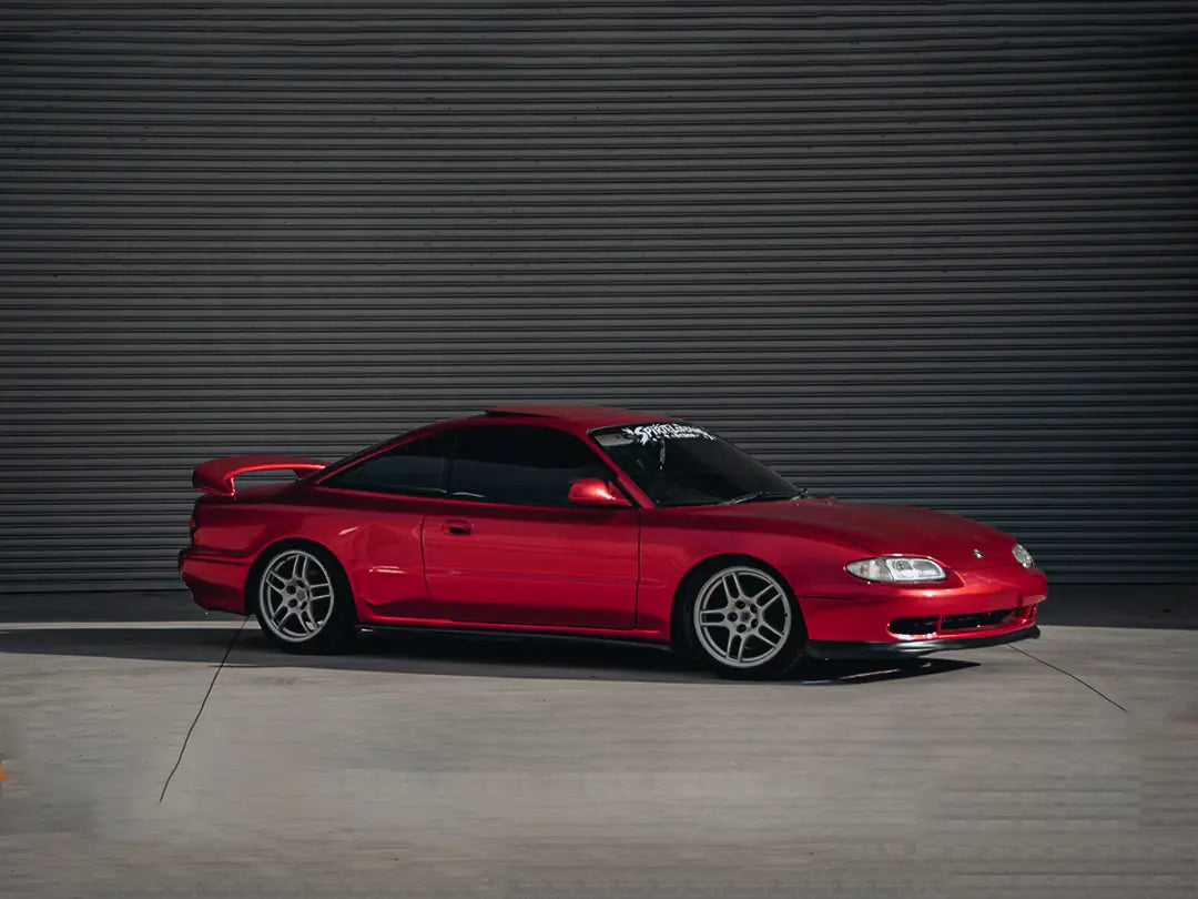 Red gloss metallic wrap, side profile