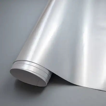 Silver vinyl wrap roll